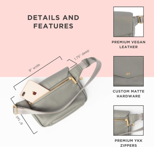 Freshly Picked Classic Park Pack, Fashion Waist Fanny Bag, Mom Hip Bag, Stone - Image 4