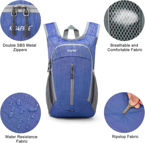 G4Free 10L Hiking Backpack Small Travel Hiking Daypack Lightweight Packable Backpack Casual Foldable Shoulder Bag - Image 4