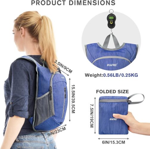 G4Free 10L Hiking Backpack Small Travel Hiking Daypack Lightweight Packable Backpack Casual Foldable Shoulder Bag - Image 2