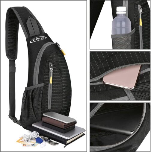 G4Free Sling Bags Men and Women Shoulder Backpack Small Cross Body Chest Sling Backpack (Black) - Image 6