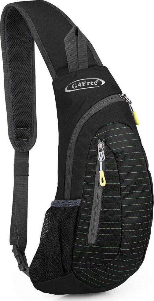 G4Free Sling Bags Men and Women Shoulder Backpack Small Cross Body Chest Sling Backpack (Black)