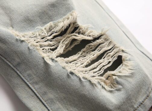 GUNLIRE Men's Summer Ripped Distressed Slim Fit Knee Length Washed Denim Jeans Shorts - Image 5