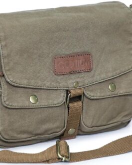 Gootium Canvas Messenger Bag – Vintage Crossbody Shoulder Bag Military Satchel