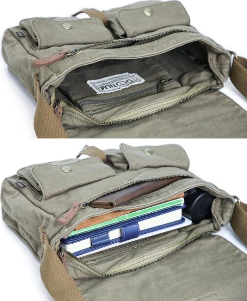 Gootium Canvas Messenger Bag - Vintage Crossbody Shoulder Bag Military Satchel - Image 6