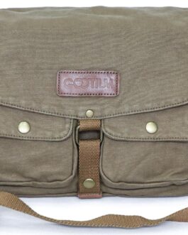 Gootium Canvas Messenger Bag – Vintage Crossbody Shoulder Bag Military Satchel