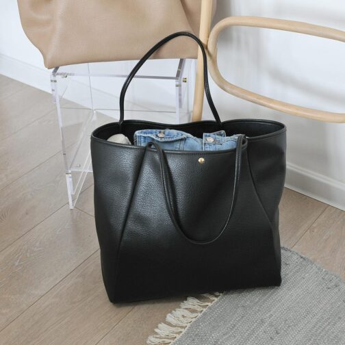 HOXIS Oversize Vegan Leather Tote Women Weekender Bag Shopper Handbag Travel Purse - Image 4