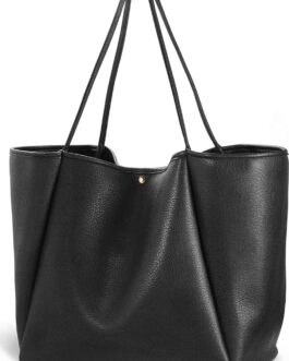 HOXIS Oversize Vegan Leather Tote Women Weekender Bag Shopper Handbag Travel Purse