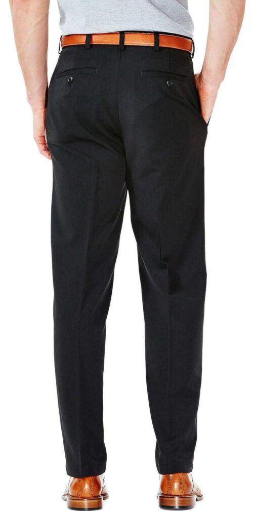 Haggar Mens Cool 18 Classic Fit Flat Front Hidden Expandable Waistband Casual Pant - Image 3