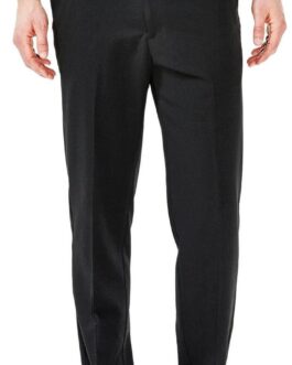 Haggar Mens Cool 18 Classic Fit Flat Front Hidden Expandable Waistband Casual Pant