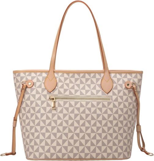 Handbags for Women Designer Fashion Purses Top Handle Satchel Shoulder Bags 2pcs with Small Wallet (White) - Image 7