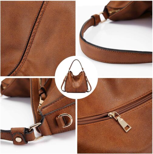 Handbags for Women Large Designer Ladies Hobo bag Bucket Purse Faux Leather - Image 5