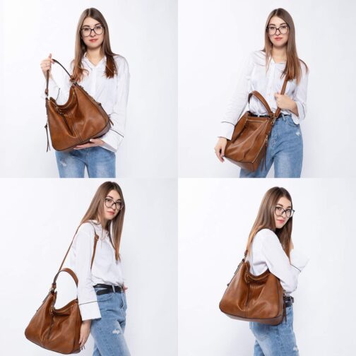 Handbags for Women Large Designer Ladies Hobo bag Bucket Purse Faux Leather - Image 8