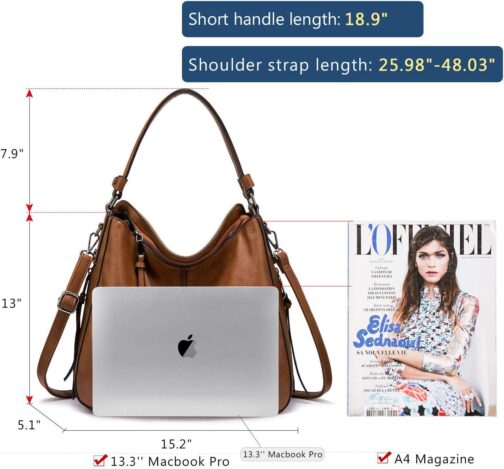 Handbags for Women Large Designer Ladies Hobo bag Bucket Purse Faux Leather - Image 4