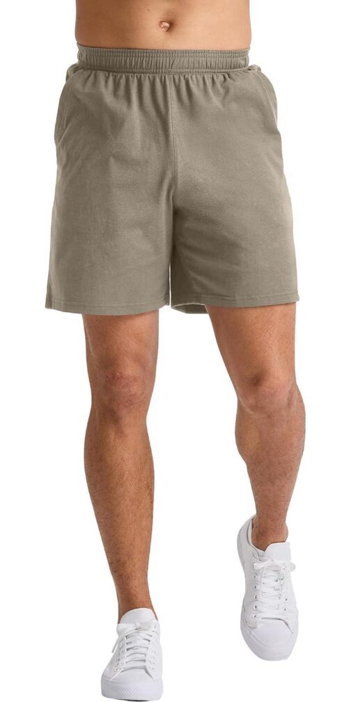Hanes Mens Originals Cotton Shorts With Pockets, Pull-On Jersey Gym Shorts, 7