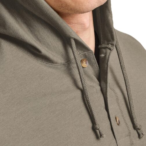 Hanes Mens Originals Tri-Blend Jersey Hoodie, T-Shirt Hoodie With Henley Collar - Image 5