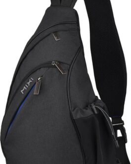 Hanke Sling Bag Men Backpack Unisex One Shoulder Bag Hiking Travel Backpack Crossbody with USB Port Versatile Casual Daypack