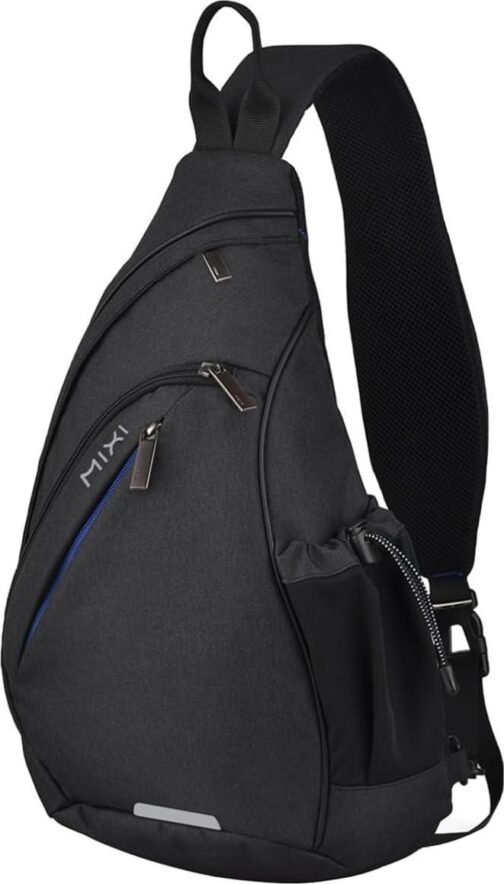 Hanke Sling Bag Men Backpack Unisex One Shoulder Bag Hiking Travel Backpack Crossbody with USB Port Versatile Casual Daypack