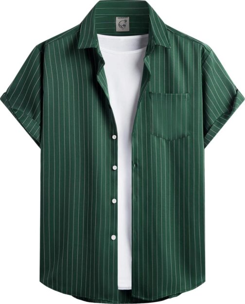 Hardaddy Men's Camp Collar Retro Vintage Bowling Button Down Shirt with Pocket Casual Short Sleeve Beach Shirts Summer
