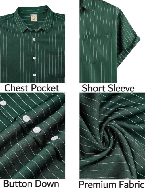 Hardaddy Men's Camp Collar Retro Vintage Bowling Button Down Shirt with Pocket Casual Short Sleeve Beach Shirts Summer - Image 6
