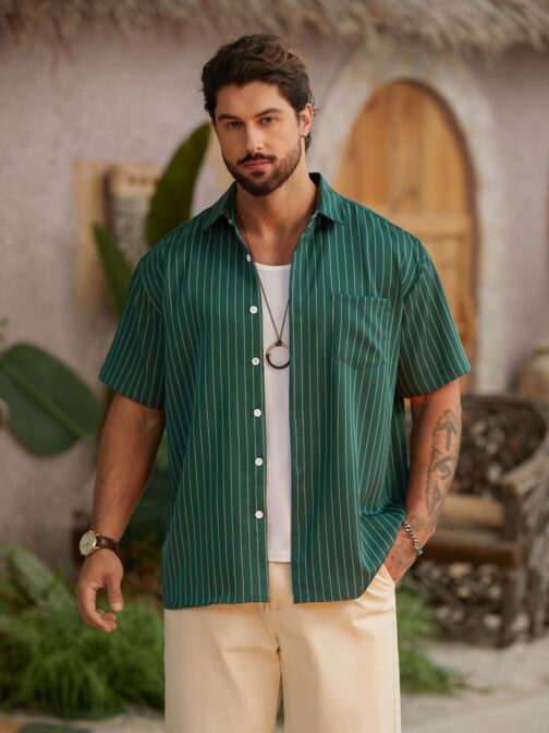 Hardaddy Men's Camp Collar Retro Vintage Bowling Button Down Shirt with Pocket Casual Short Sleeve Beach Shirts Summer - Image 3