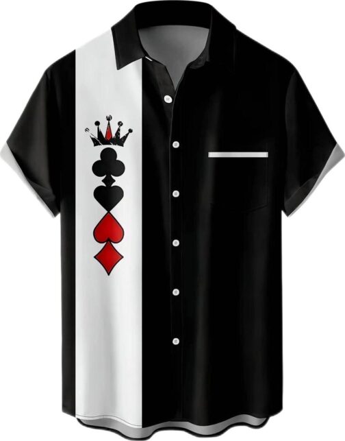 Hawaiian Bowling Shirts for Men Short Sleeve Printed Regular Fit Summer Beach Casual Button Down Aloha Shirts