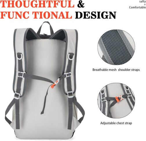 Hiking Backpack,Large 35L Travel Backpacks for Men Women,Water Resistant Ultra Lightweight Foldable Packable Camping Daypack for Outdoor Sports - Image 4