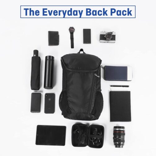 Hiking Backpack, Waterproof and Wear-resistant Lightweight Backpack Packable,Outdoor Travel Camping Daypack Foldable-BLACK - Image 5