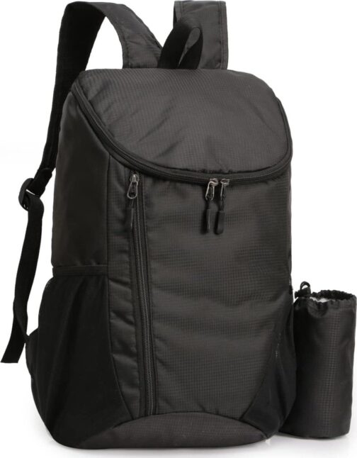 Hiking Backpack, Waterproof and Wear-resistant Lightweight Backpack Packable,Outdoor Travel Camping Daypack Foldable-BLACK
