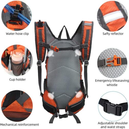 Hiking Daypack Waterproof Biking Backpack 15L Lightweight Durable Backpack for Ski Snowboarding Running MTB Cycling - Image 6
