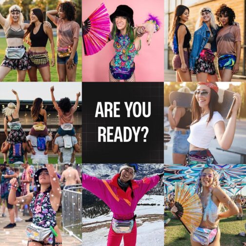 Holographic Fanny Pack Belt Bag | Waterproof fanny pack for Women - Crossbody Bag Bum Bag Waist Bag Waist Pack - For Halloween costumes, Rave Fanny Pack for Hiking, Running, and travel (Blue Glitter) - Image 6