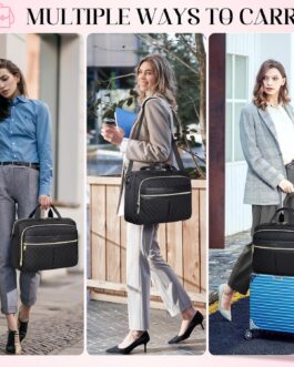 IGOLUMON Laptop Bag 15.6/17.3 Inch Laptop Briefcase for Women Men Waterproof Shoulder Computer Messenger Bag Large Laptop Bag Business Office Work Travel College, Black