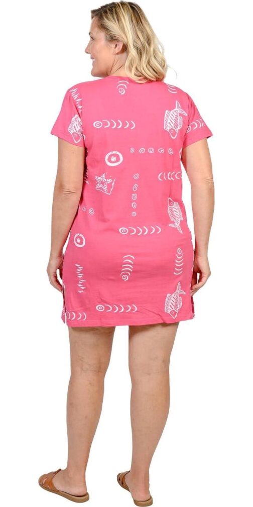 INGEAR Beach Summer Shift Dress Short Cotton Tee Dress Cover up - Image 3