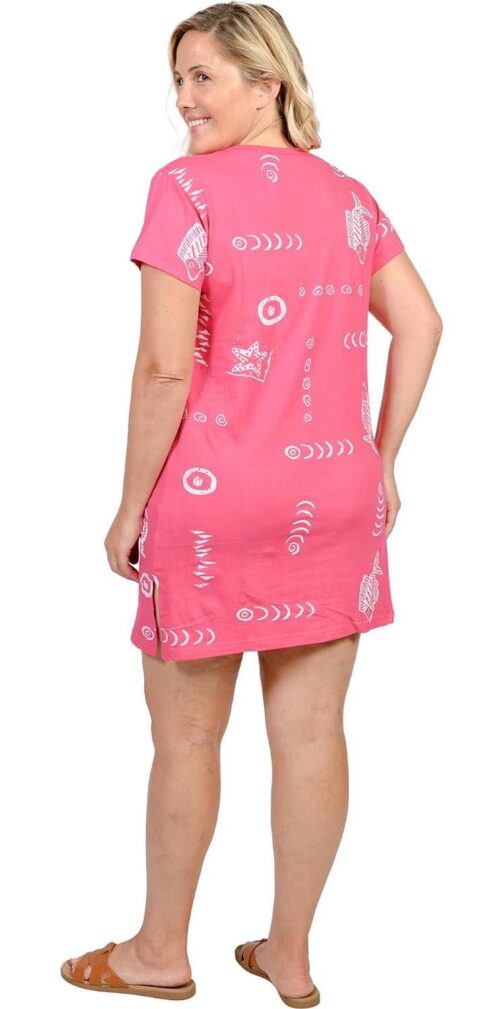 INGEAR Beach Summer Shift Dress Short Cotton Tee Dress Cover up - Image 2
