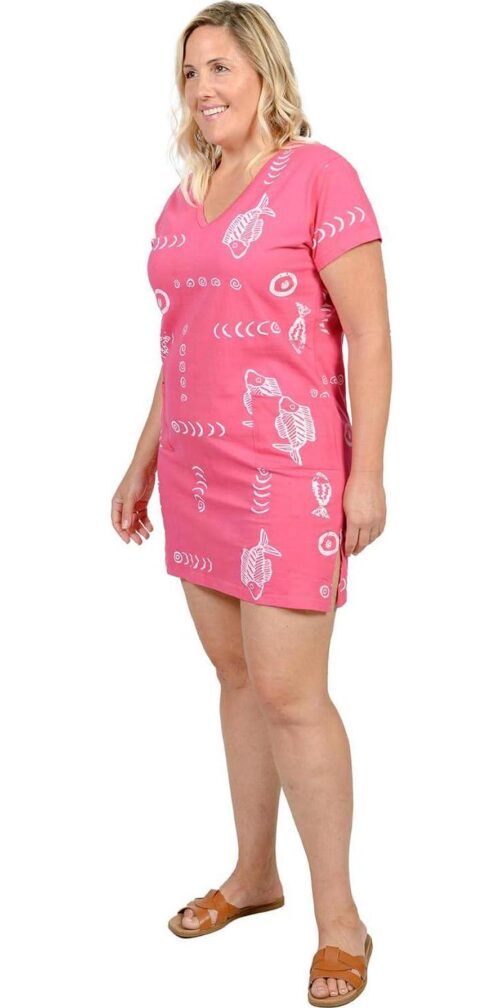 INGEAR Beach Summer Shift Dress Short Cotton Tee Dress Cover up - Image 7