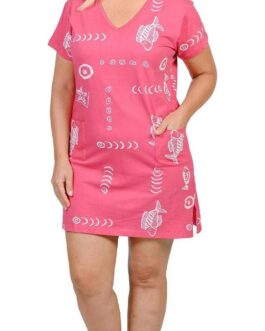 INGEAR Beach Summer Shift Dress Short Cotton Tee Dress Cover up