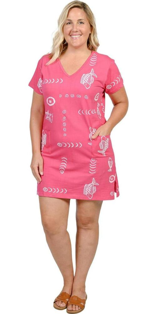 INGEAR Beach Summer Shift Dress Short Cotton Tee Dress Cover up