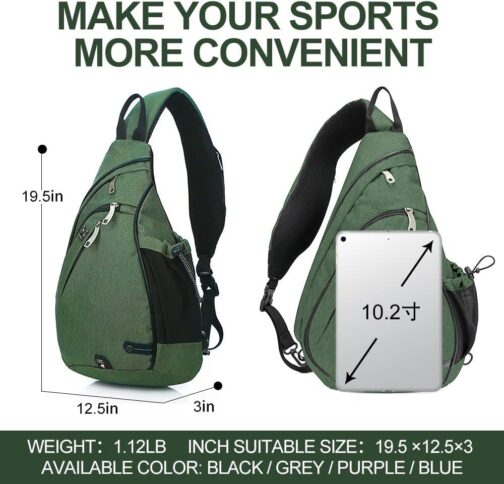 INOXTO Sling Bag, Multipurpose Crossbody Shoulder Bag for Men and Women - Image 4