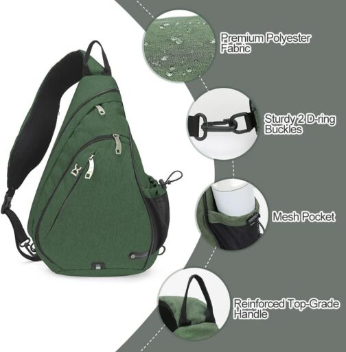 INOXTO Sling Bag, Multipurpose Crossbody Shoulder Bag for Men and Women - Image 2