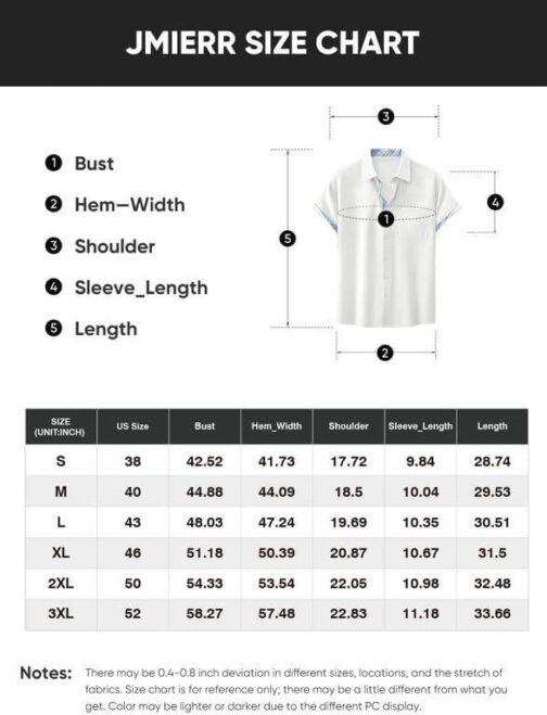 JMIERR Men s Shirts Short Sleeve Summer Button Down Casual Beach Hawaiian Shirt with Pocket - Image 6
