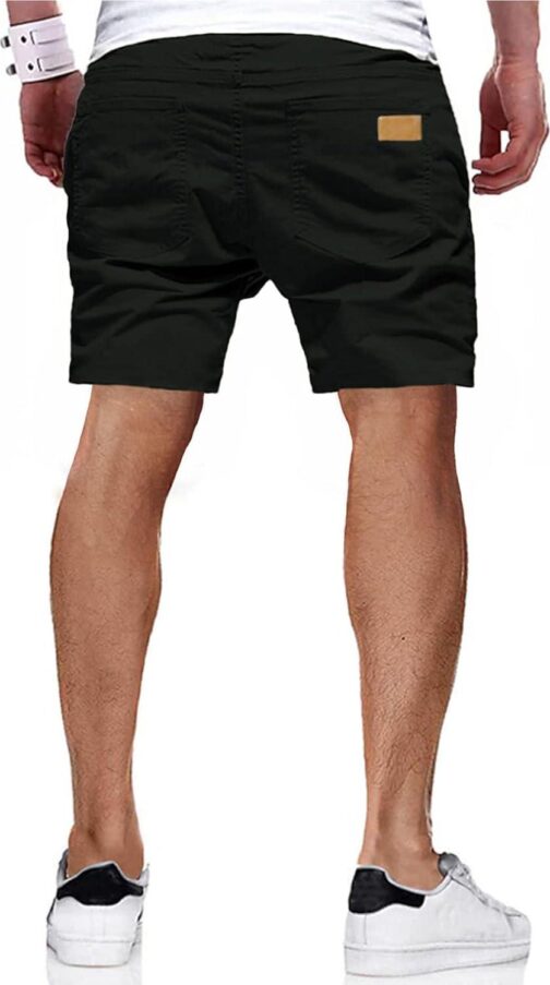 JMIERR Mens Casual Shorts - Cotton Drawstring Summer Beach Stretch Twill Chino Golf Shorts with Pockets - Image 2