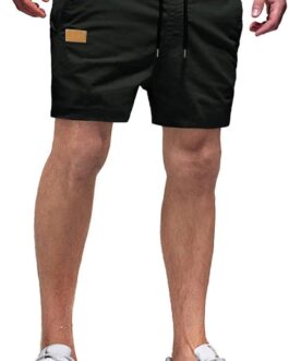 JMIERR Mens Casual Shorts – Cotton Drawstring Summer Beach Stretch Twill Chino Golf Shorts with Pockets
