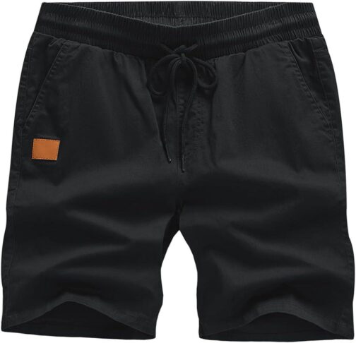 JMIERR Mens Casual Shorts - Cotton Drawstring Summer Beach Stretch Twill Chino Golf Shorts with Pockets - Image 4