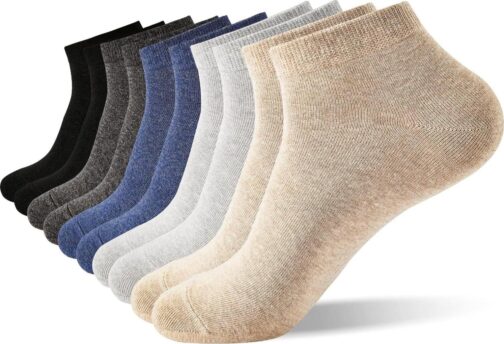 J-BOX Mens Multi-Pack Cotton Socks Ankle Thin Breathable Summer Comfort Low Cut Socks