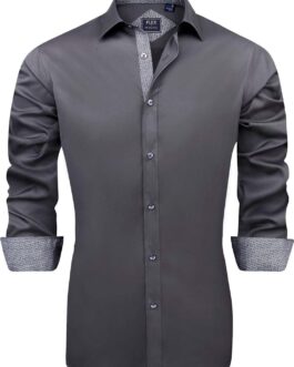 J.VER Men’s Casual Long Sleeve Stretch Dress Shirt Wrinkle-Free Regular Fit Button Down Shirts