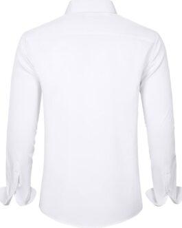 J.VER Men’s Dress Shirts Solid Long Sleeve Stretch Wrinkle-Free Formal Shirt Business Casual Button Down Shirts