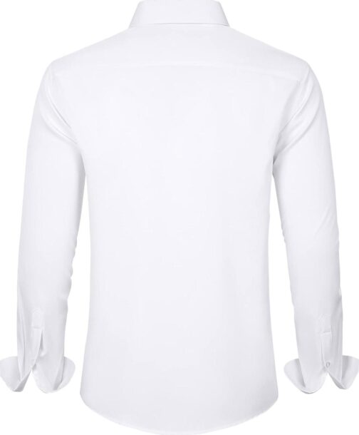 J.VER Men's Dress Shirts Solid Long Sleeve Stretch Wrinkle-Free Formal Shirt Business Casual Button Down Shirts - Image 2