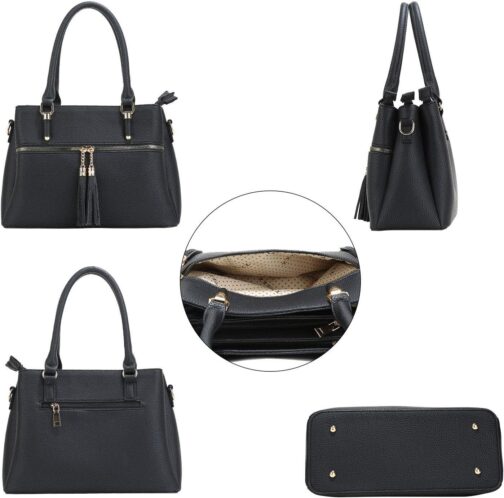 KKXIU Women Satchel Bags Handle Shoulder Handbags and Purses Pockets Zipper Leather Crossbody Bags - Image 4
