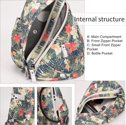 KL928 Canvas Sling Bag - Small Crossbody Backpack Shoulder Casual Daypack Rucksack for Men Women - Image 3