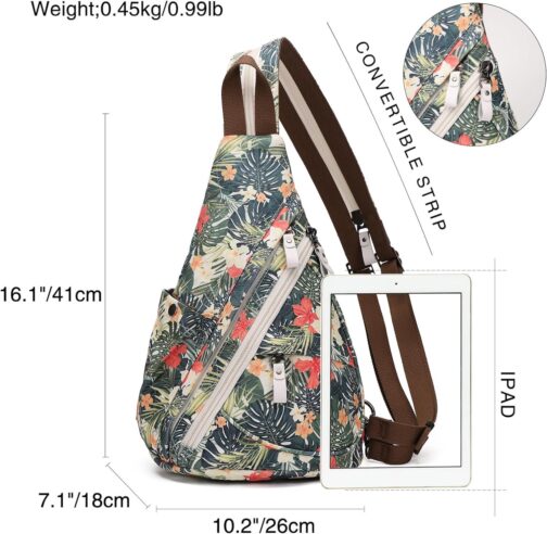 KL928 Canvas Sling Bag - Small Crossbody Backpack Shoulder Casual Daypack Rucksack for Men Women - Image 2