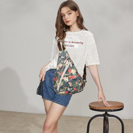 KL928 Canvas Sling Bag - Small Crossbody Backpack Shoulder Casual Daypack Rucksack for Men Women - Image 7
